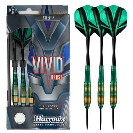 Fléchettes-Harrows-Vivid-pointe-acier-22GR-Vert Fléchettes Harrows Vivid pointe acier 22GR Vert