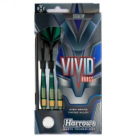 Fléchettes-Harrows-Vivid-pointe-acier-22GR-Vert Fléchettes Harrows Vivid pointe acier 22GR Vert