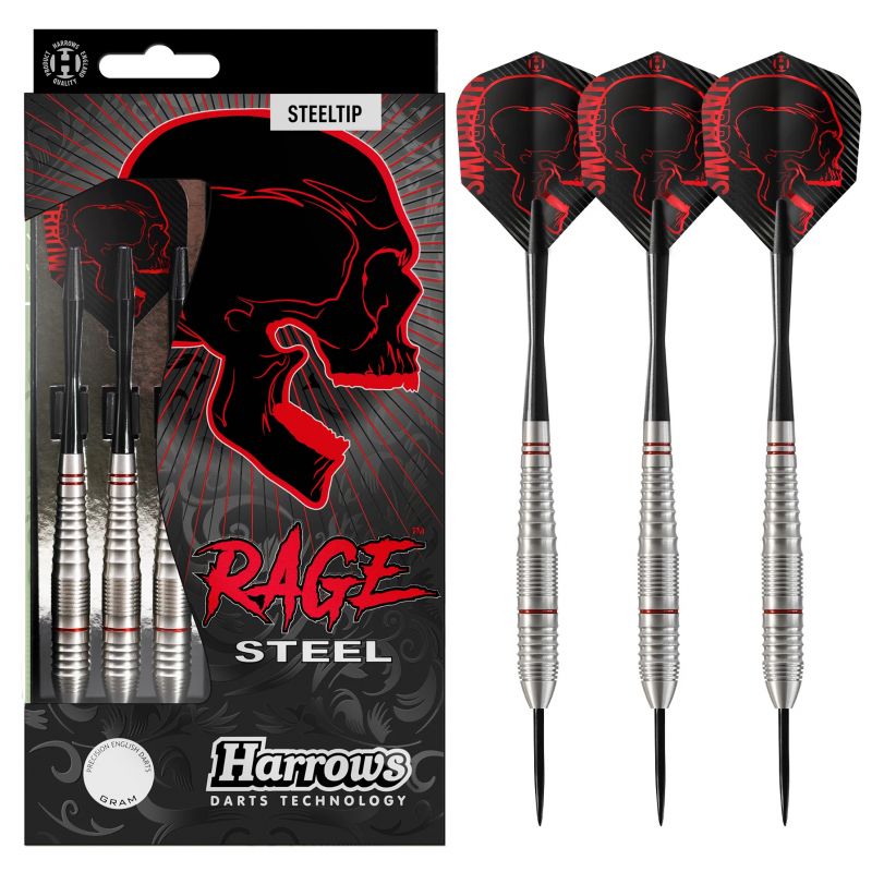 Fléchettes Harrows Rage Steel 21 g Pointe Acier | La Maison du Billard