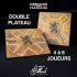 Deux plateaux de jeu en bois sur fond noir avec texte "Double plateau 4 à 6 joueurs - Fabrication française"