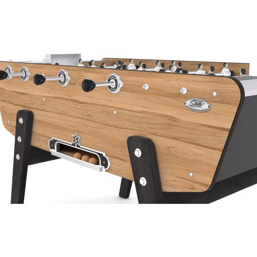 Barres télescopiques et poignées ergonomiques du Baby-foot Outdoor bois et noir