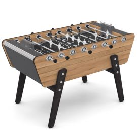 Vue rapprochée du terrain et des joueurs du baby-foot Champion Collector Outdoor monnayeur