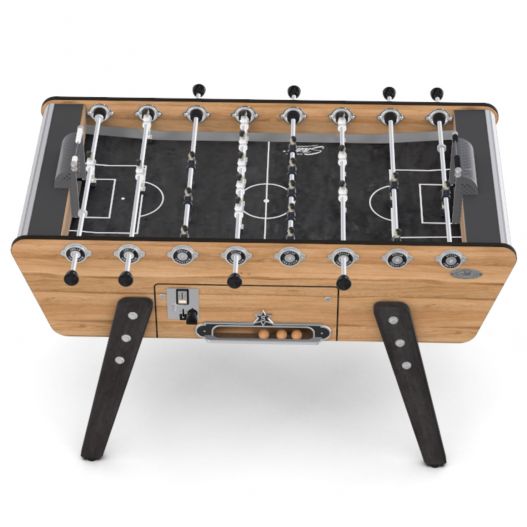 Poignées et barres télescopiques inox du baby-foot Champion Collector Outdoor monnayeur
