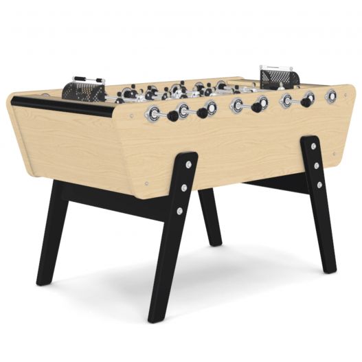 Détail des coins noirs et design moderne du baby-foot champion bois massif
