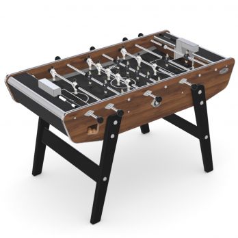 Baby-foot Stella Home Warmia exclusif La Maison Du Billard, vue d'ensemble avec barres en acier et façade stratifiée effet noyer