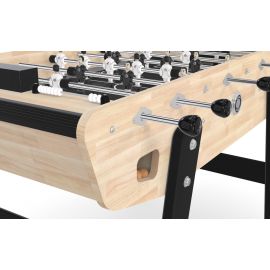 Baby-foot Stella Home bois massif - détails des poignées et barres de jeu