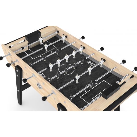 baby-foot Stella Home bois massif - plan serré sur la structure en hévéa