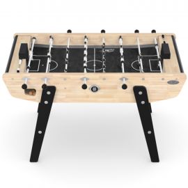 Baby-foot Stella Home bois massif - plan rapproché sur la finition satin noir des cages