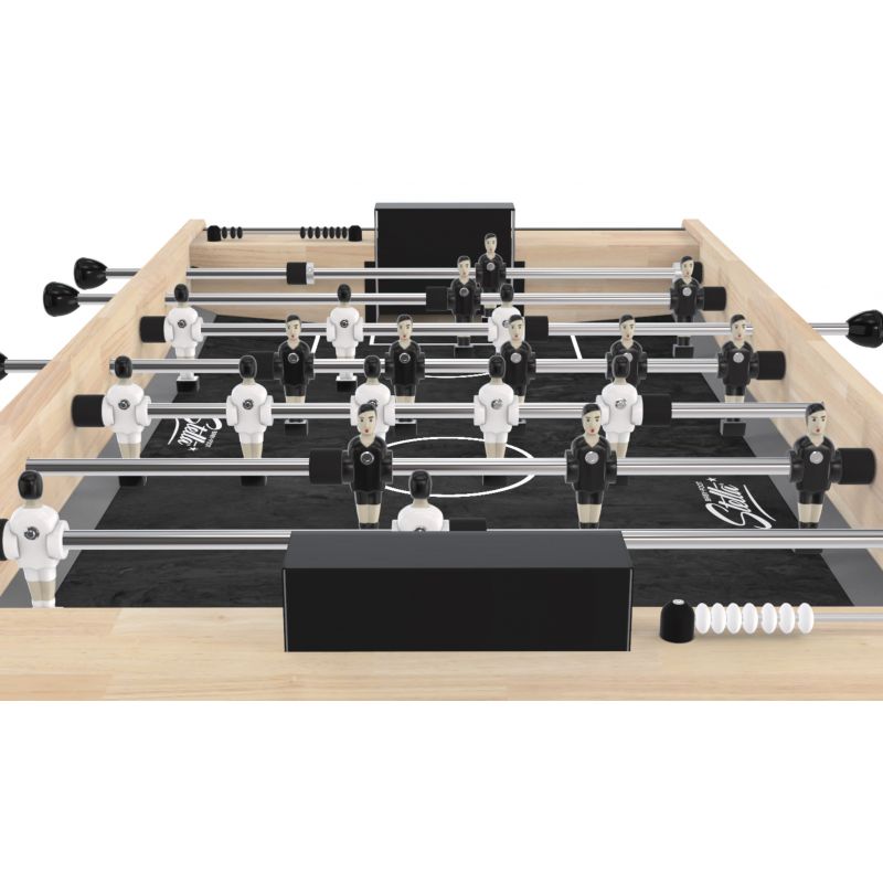 Baby-foot Stella Home bois massif - vue générale du modèle avec piètement noir