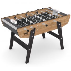 Vue arrière du baby-foot Home Outdoor, avec son piètement noir et les détails de la structure.