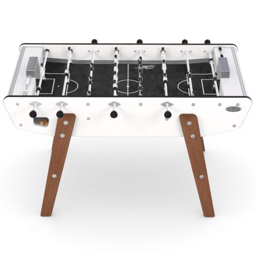 Baby foot Outdoor noir et blanc pieds bois