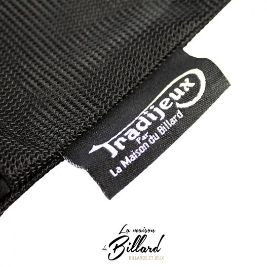 Étiquette Tradijeux par La Maison du Billard cousue sur la pochette de rangement