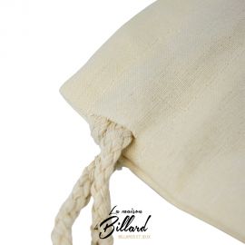Détail de la cordelette tressée du sac en toile naturel Tradijeux – La Maison du Billard