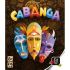 Illustration de la boîte du jeu Cabanga avec les trois masques en gros plan sur fond tribal.