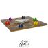 Plateau de Tock en bois recto verso pour 4 à 6 joueurs avec pions colorés.