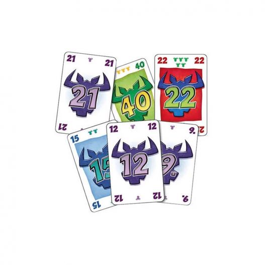 Cartes du jeu 6 qui prend ! étalées, affichant des chiffres colorés avec des symboles de taureau