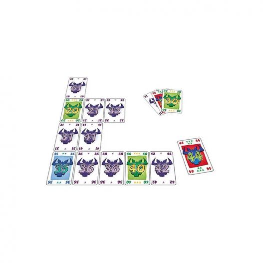 Disposition des cartes sur une table simulant une partie de 6 qui prend !
