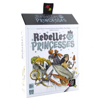 Boîte du jeu Rebelles Princesses édité par Gigamic, illustrée avec trois princesses aux allures rebelles.