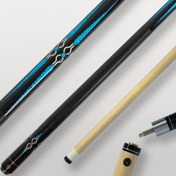 Queue de billard bleue et noir pour débutant, bois d’érable, grip en simili, embout 13 mm