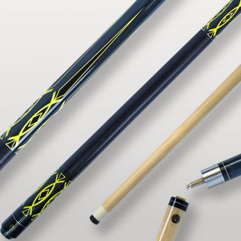 Queue de billard, couleur jaune, démontable en 2 parties, avec caoutchouc de protection