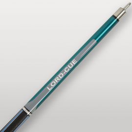 Détail du fût texturé noir et bleu de la queue de billard Lord-Cue Xtrem Shot Bleue