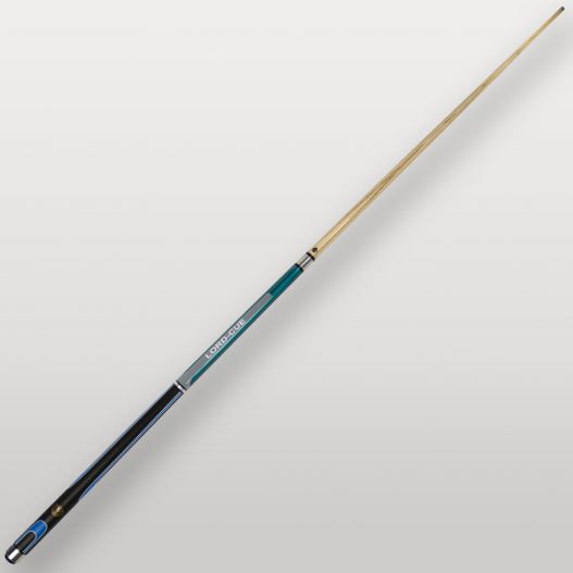 Queue de billard Lord-Cue Xtrem Shot Bleue vue complète sur fond clair