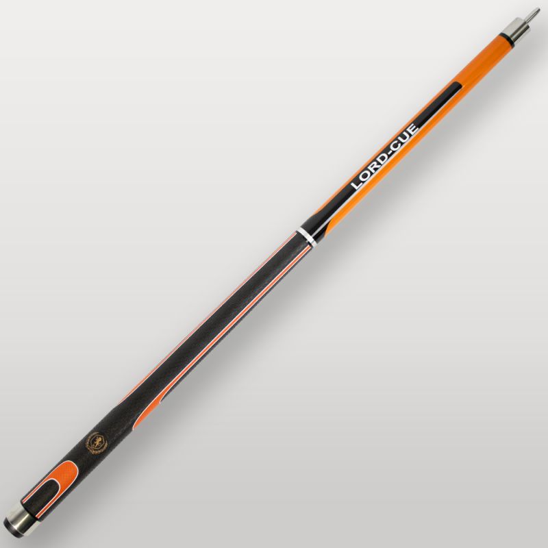 Partie basse de la queue de billard Lord-Cue Xtrem Shot Orange avec design noir et orange
