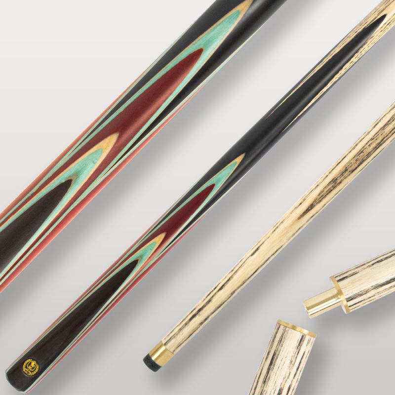 Image de couverture de la queue de billard Lord-Cue Aston F450, modèle élégant en bois noir et naturel.