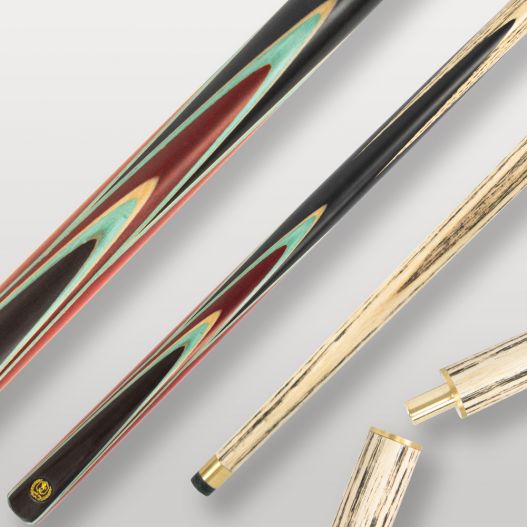 Image de couverture de la queue de billard Lord-Cue Aston F450, modèle élégant en bois noir et naturel.