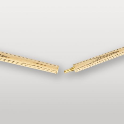 Gros plan sur la queue de billard LP Legacy avec fût, flèche et jonction en laiton.