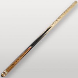 Vue arrière de la queue de billard LP Rosawood avec contraste bois foncé et noir brillant.