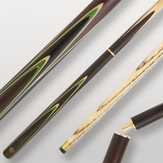 Image de couverture de la queue de billard Lord Cue Émeraude, design raffiné vert et brun.