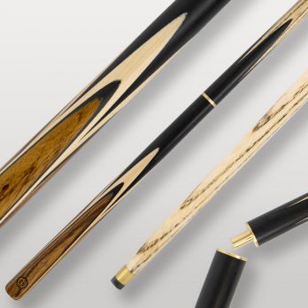 Image de couverture de la queue de billard Lord Cue Zebrano, design haut de gamme noir et bois zébré.