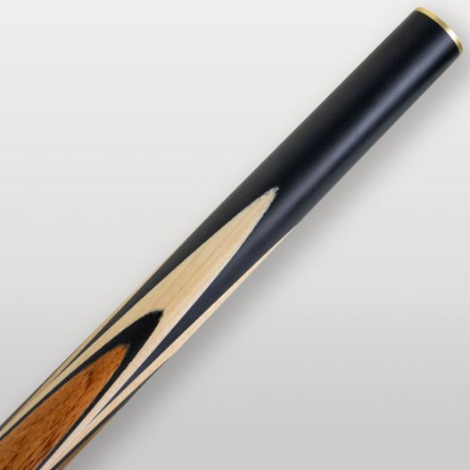 Partie supérieure du fût de la queue de billard Lord Cue Zebrano avec incrustations bois clair et noir.