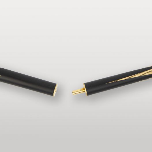 Jonction en laiton doré de la queue de billard Lord Cue Blackwood, système d’assemblage ¾ précis.