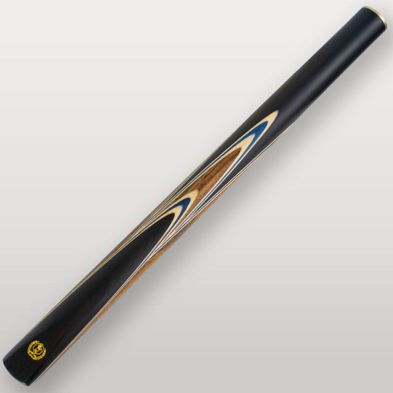 Fût complet de la queue de billard Lord Cue Aston Blue Zebrano avec insert en bois zébré et bleu profond.