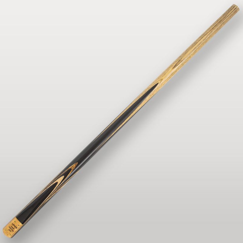 Fût complet de la queue de billard Lynx Zébrano, finition noire et veinage naturel du bois.