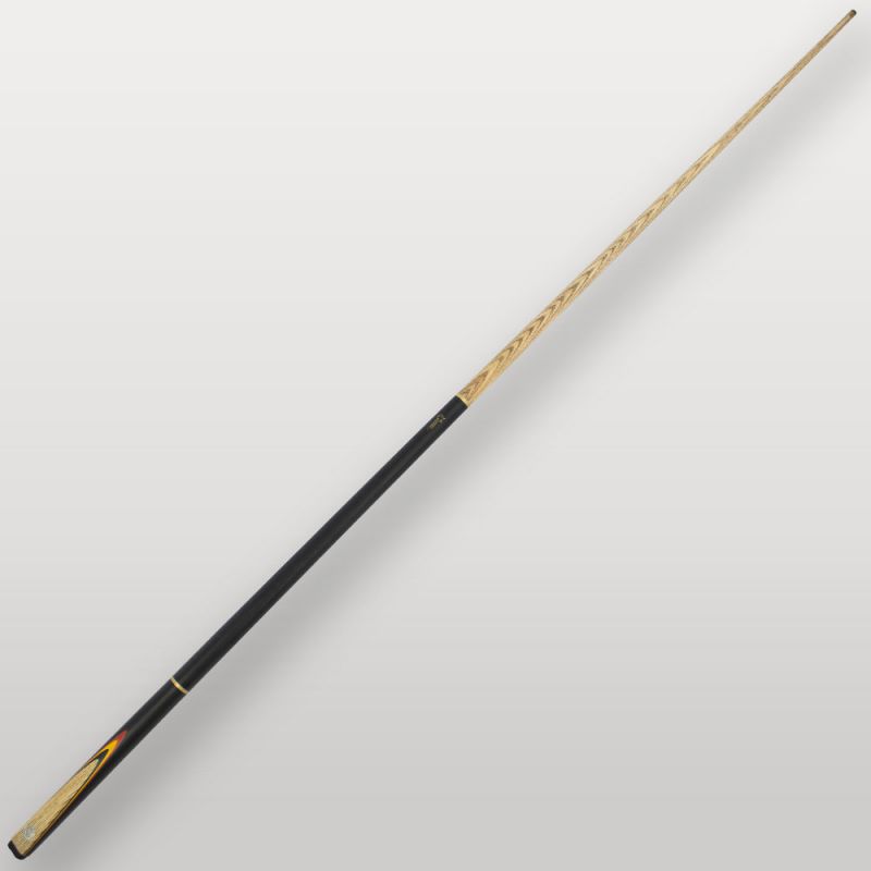 Queue de billard Lynx 2000 vue complète, modèle 3 pièces en frêne et finition noire satinée.