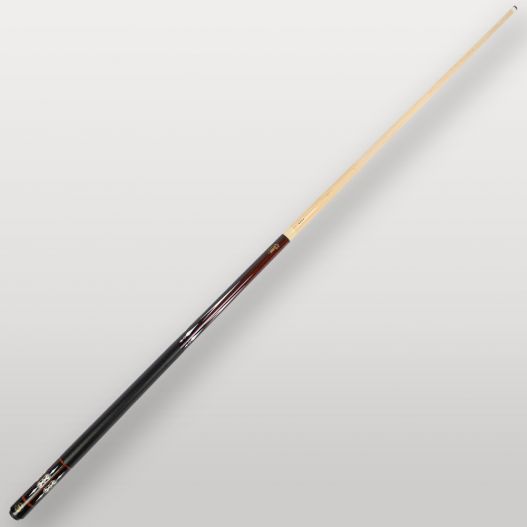 Queue de billard Lynx Pro 105 vue complète, modèle français en érable et fût noir laqué.