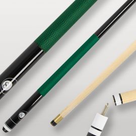 Image de couverture de la queue de billard Ramin 2 pièces verte, modèle élégant pour joueurs débutants et confirmés.