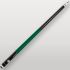 Fût complet de la queue de billard Ramin 2 pièces verte, finition noire brillante et sobre.