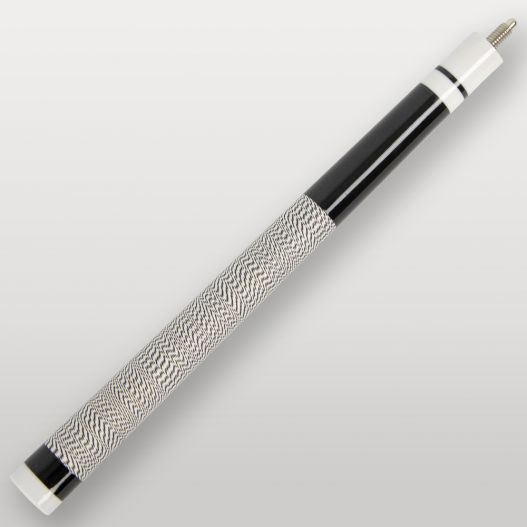 Système de vissage métallique de la queue de billard 4 parties noir, pour un montage rapide et solide.