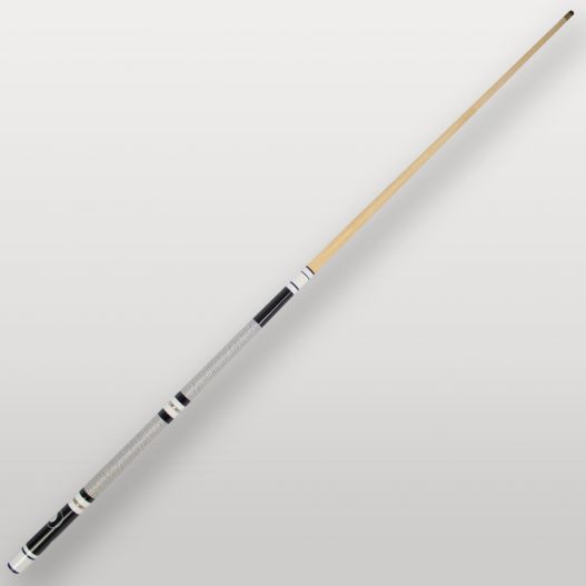 Queue de billard 4 parties noir vue complète, modèle démontable avec poignée noir texturée.