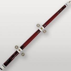 Fût complet de la queue de billard 4 parties rouge, design noir et rouge avec bagues décoratives.