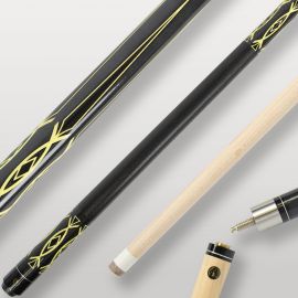 Queue de billard, couleur jaune, démontable en 2 parties, avec caoutchouc de protection