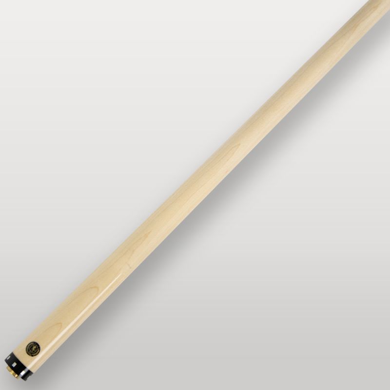 Détail du veinage de l’érable et logo Lord Cue sur la queue de billard américain