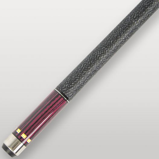 Détail du grip en nylon et du talon de la queue Lord Cue Purple Ambition