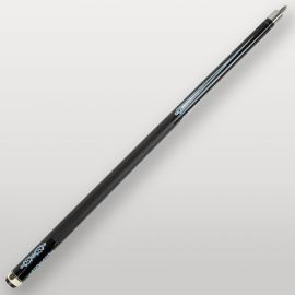 Fût noir avec décor bleu de la queue de billard américain Revelation