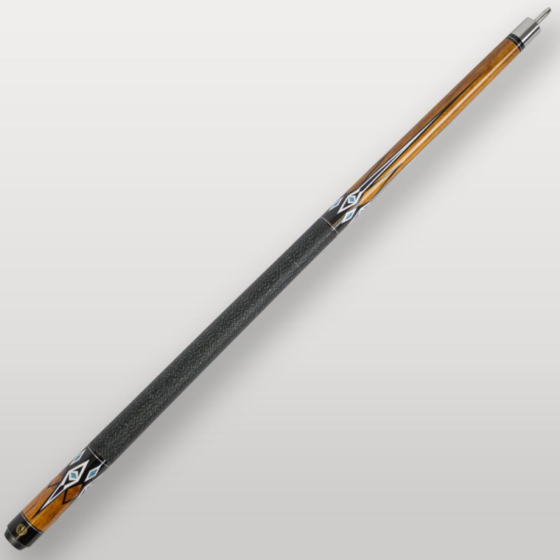 Fût en bois brun et grip noir de la queue de billard faite main