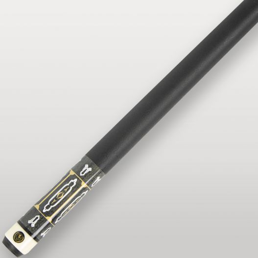 Talon noir orné de motifs dorés de la queue de billard américain Prima